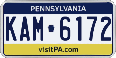 PA license plate KAM6172