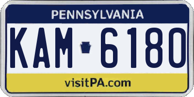 PA license plate KAM6180