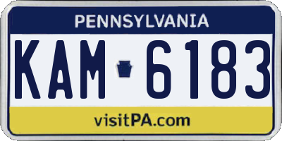 PA license plate KAM6183