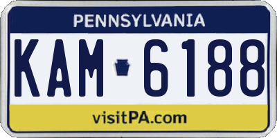 PA license plate KAM6188
