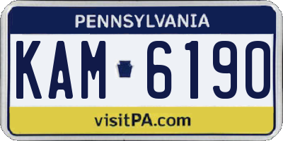 PA license plate KAM6190