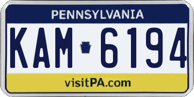 PA license plate KAM6194
