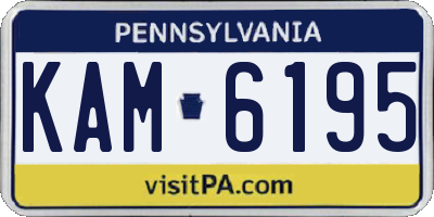 PA license plate KAM6195