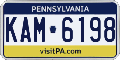 PA license plate KAM6198