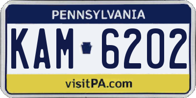 PA license plate KAM6202