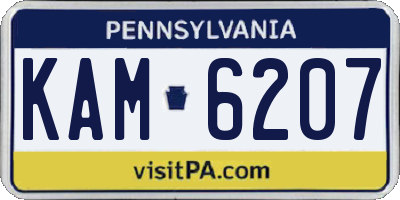 PA license plate KAM6207