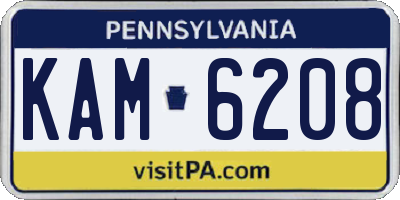 PA license plate KAM6208