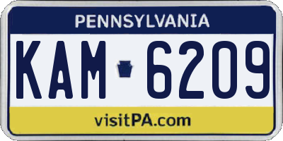 PA license plate KAM6209