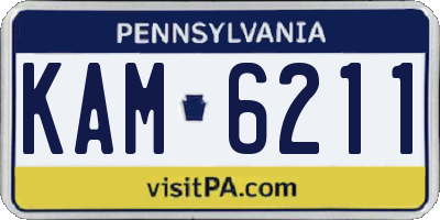 PA license plate KAM6211