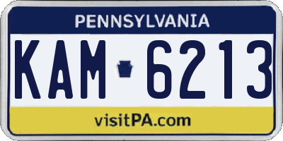 PA license plate KAM6213