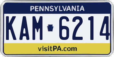 PA license plate KAM6214