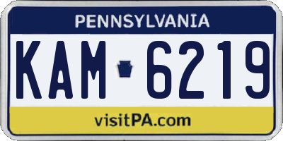 PA license plate KAM6219