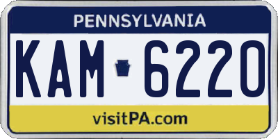 PA license plate KAM6220