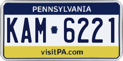 PA license plate KAM6221