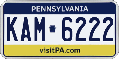 PA license plate KAM6222