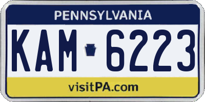 PA license plate KAM6223