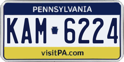 PA license plate KAM6224