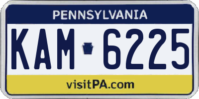 PA license plate KAM6225