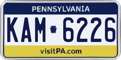 PA license plate KAM6226