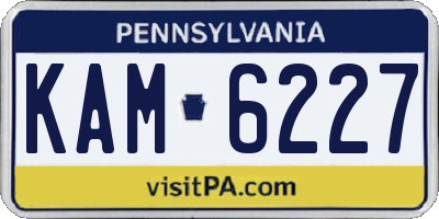PA license plate KAM6227