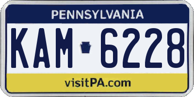 PA license plate KAM6228