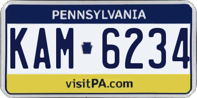PA license plate KAM6234
