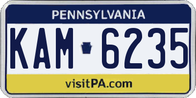 PA license plate KAM6235