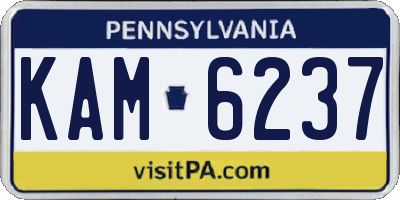 PA license plate KAM6237