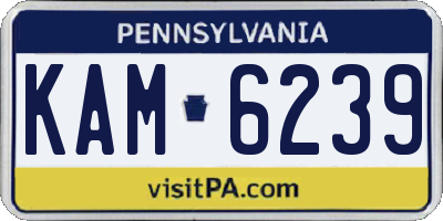 PA license plate KAM6239