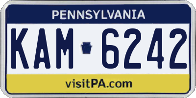 PA license plate KAM6242