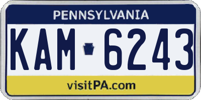 PA license plate KAM6243
