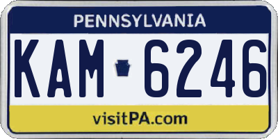 PA license plate KAM6246