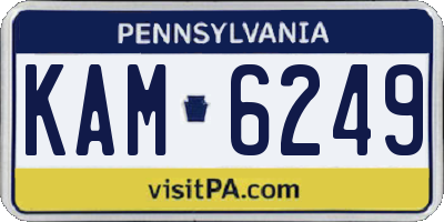 PA license plate KAM6249