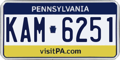 PA license plate KAM6251