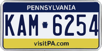 PA license plate KAM6254