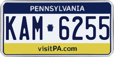PA license plate KAM6255