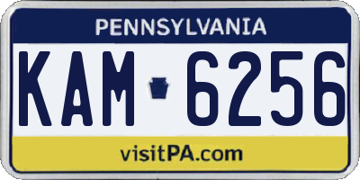 PA license plate KAM6256