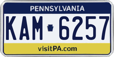 PA license plate KAM6257