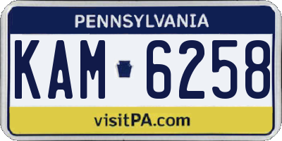 PA license plate KAM6258