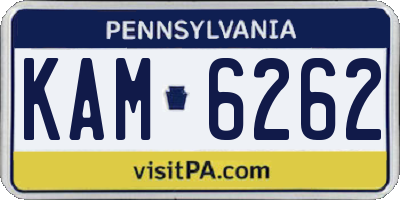 PA license plate KAM6262