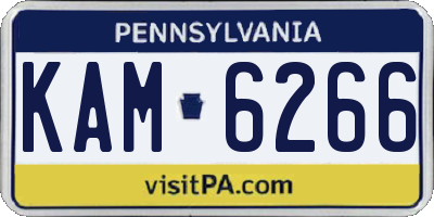 PA license plate KAM6266