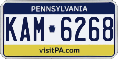 PA license plate KAM6268