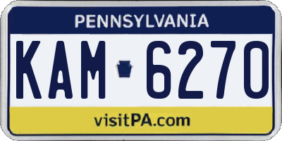 PA license plate KAM6270
