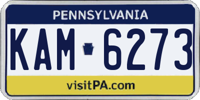 PA license plate KAM6273