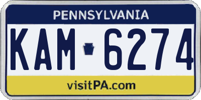 PA license plate KAM6274