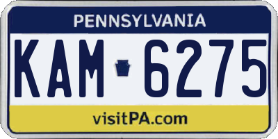 PA license plate KAM6275
