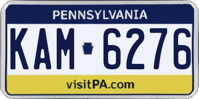 PA license plate KAM6276