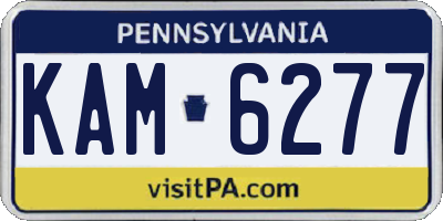 PA license plate KAM6277