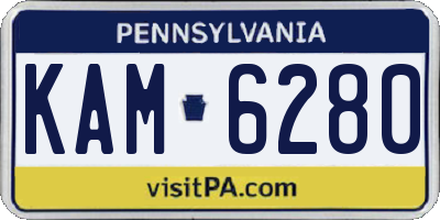 PA license plate KAM6280