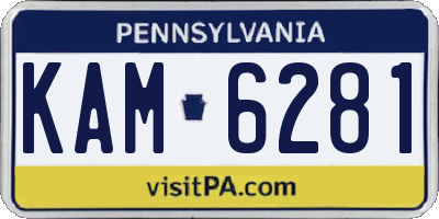 PA license plate KAM6281